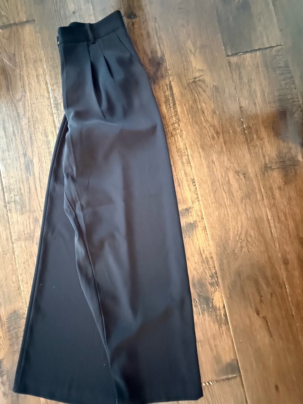 French Connection Black High-Waist Wide Leg Trousers